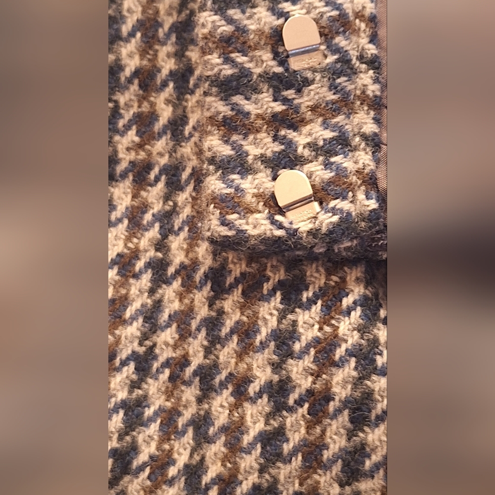 SALE Plaid Countryside Burberrys 100% Wool Long Skirt Made in England Size 2 - Picture 10 of 16